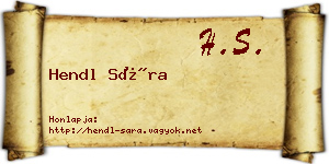 Hendl Sára névjegykártya